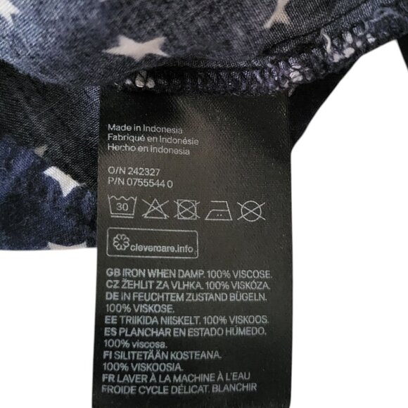 H&M | Navy Blue White Stars Front Tie Crop Top - Picture 8 of 8